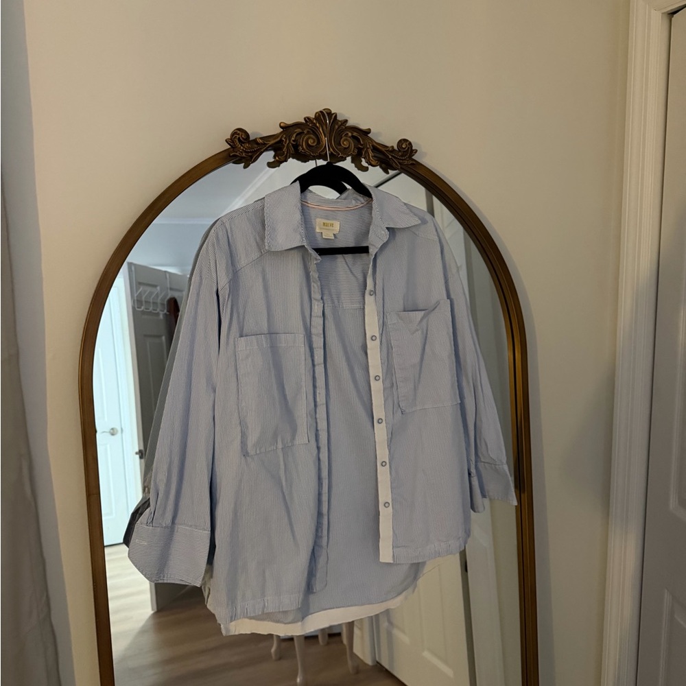 Maeve Sky Blue Button Down Shirt